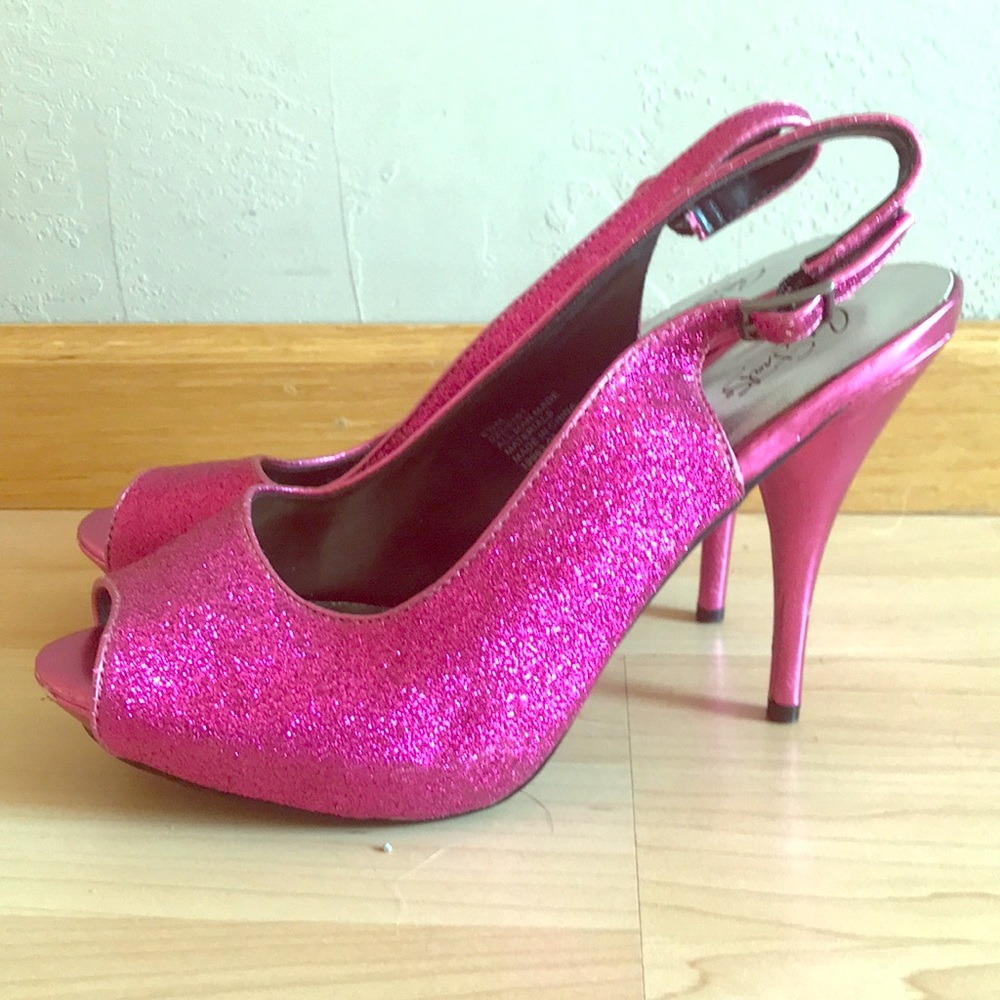 Pink glitter heels